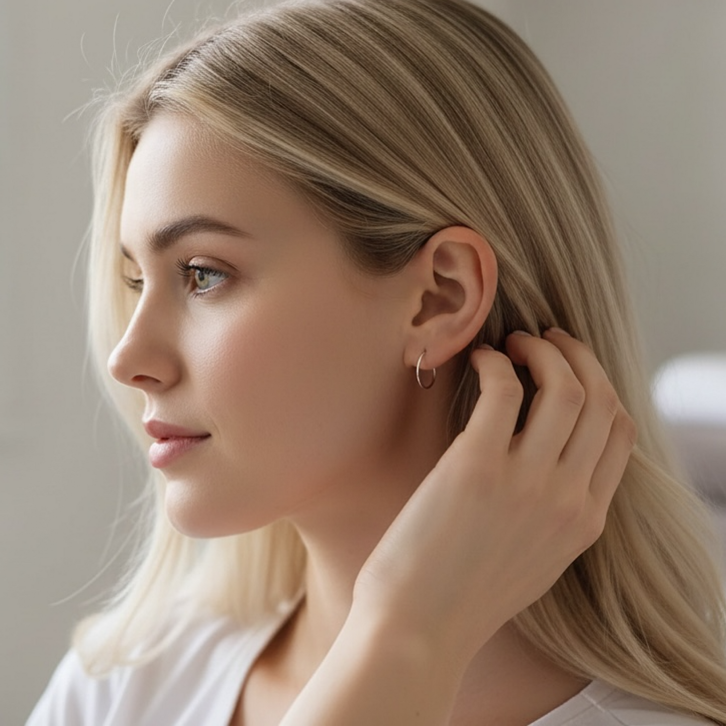 Silver Hoops – Dainty Minimalist Sterling Silver Hoop Earrings, Everyday Jewelry for Women