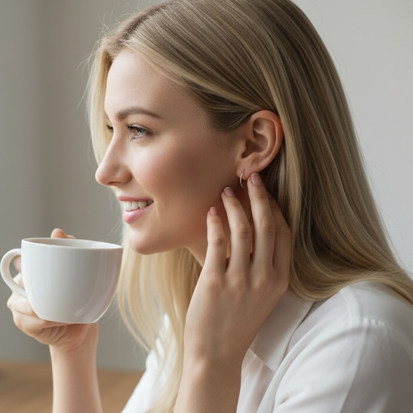 Silver Hoops – Dainty Minimalist Sterling Silver Hoop Earrings, Everyday Jewelry for Women
