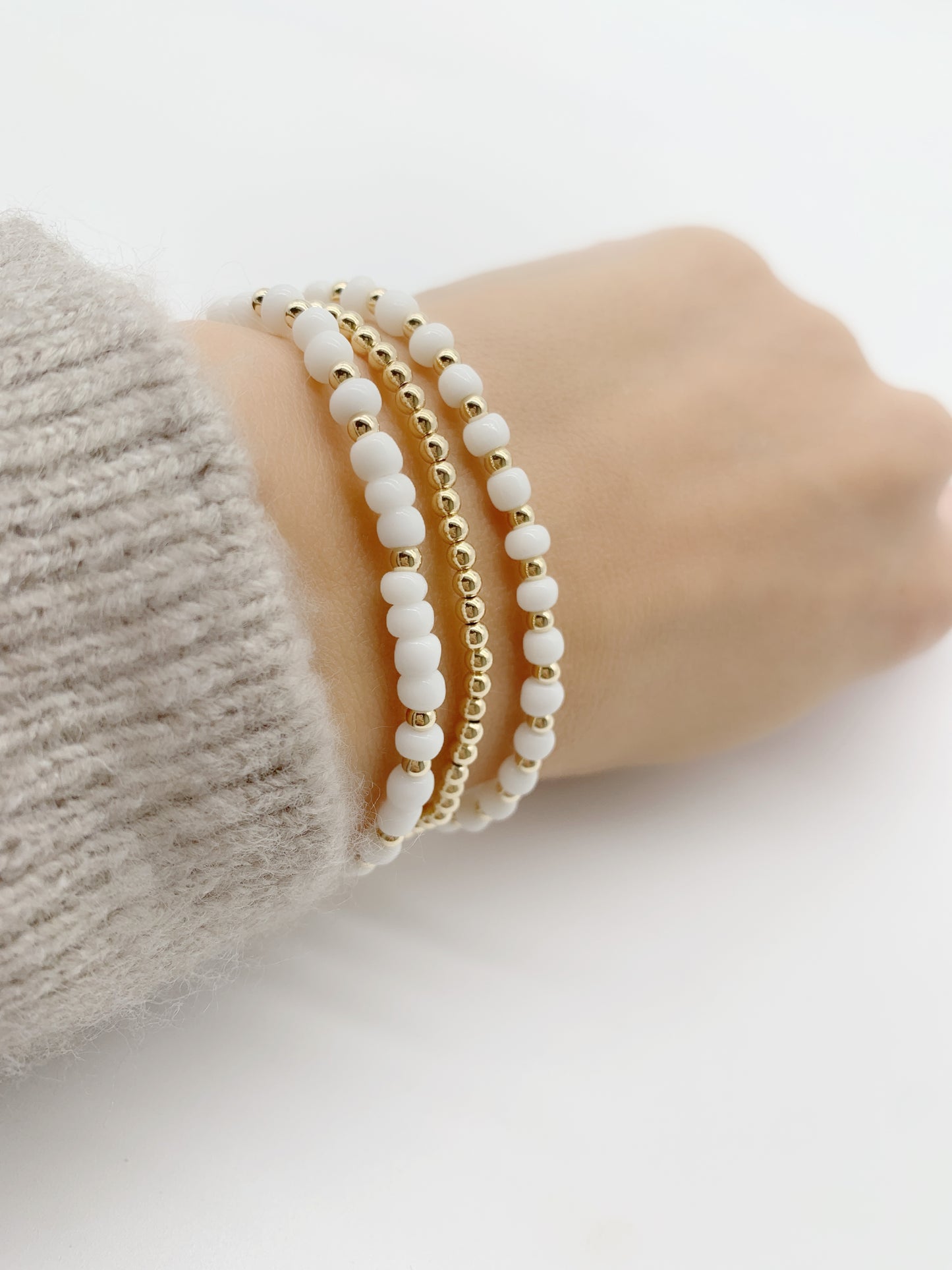 Gold bead bracelet
