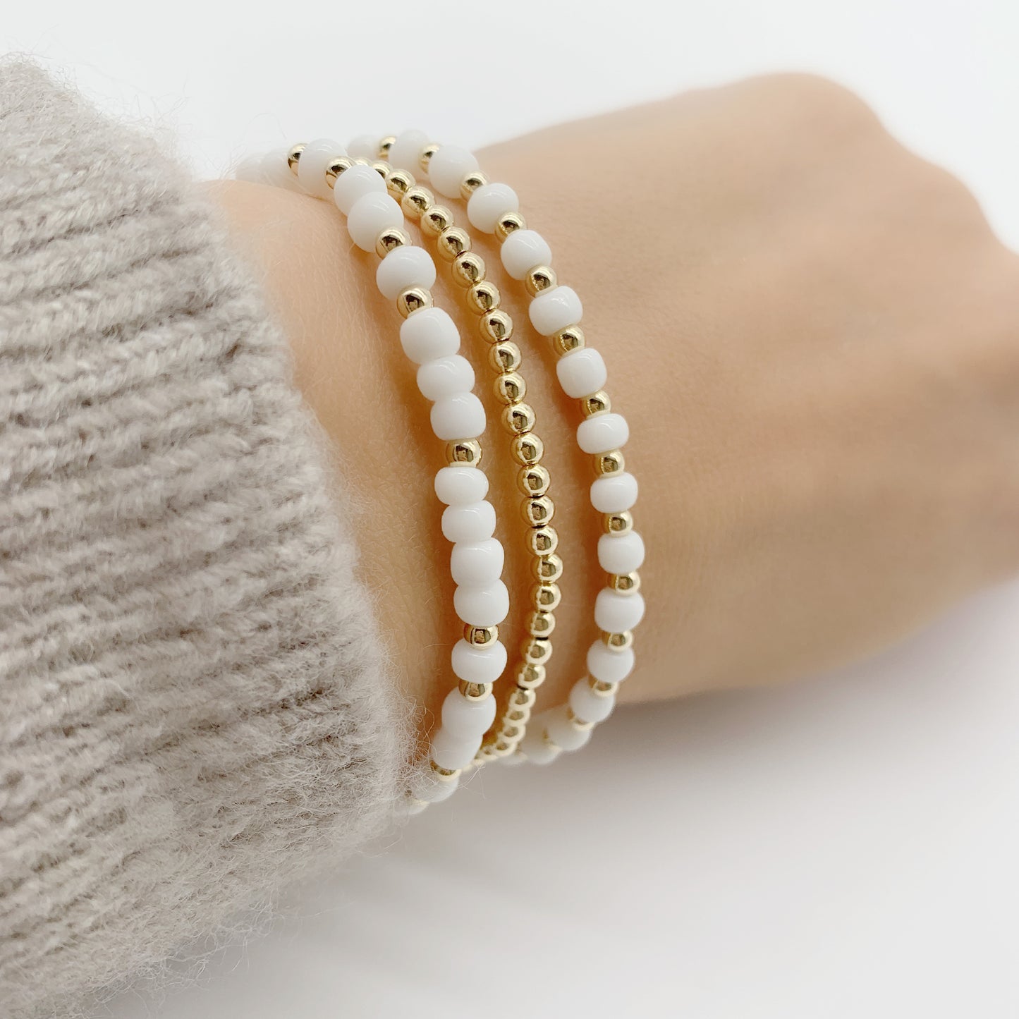 Gold bead bracelet