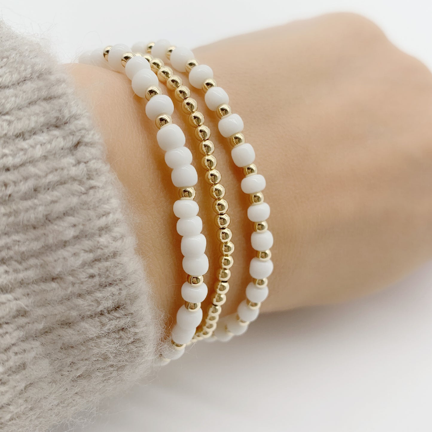 Gold bead bracelet