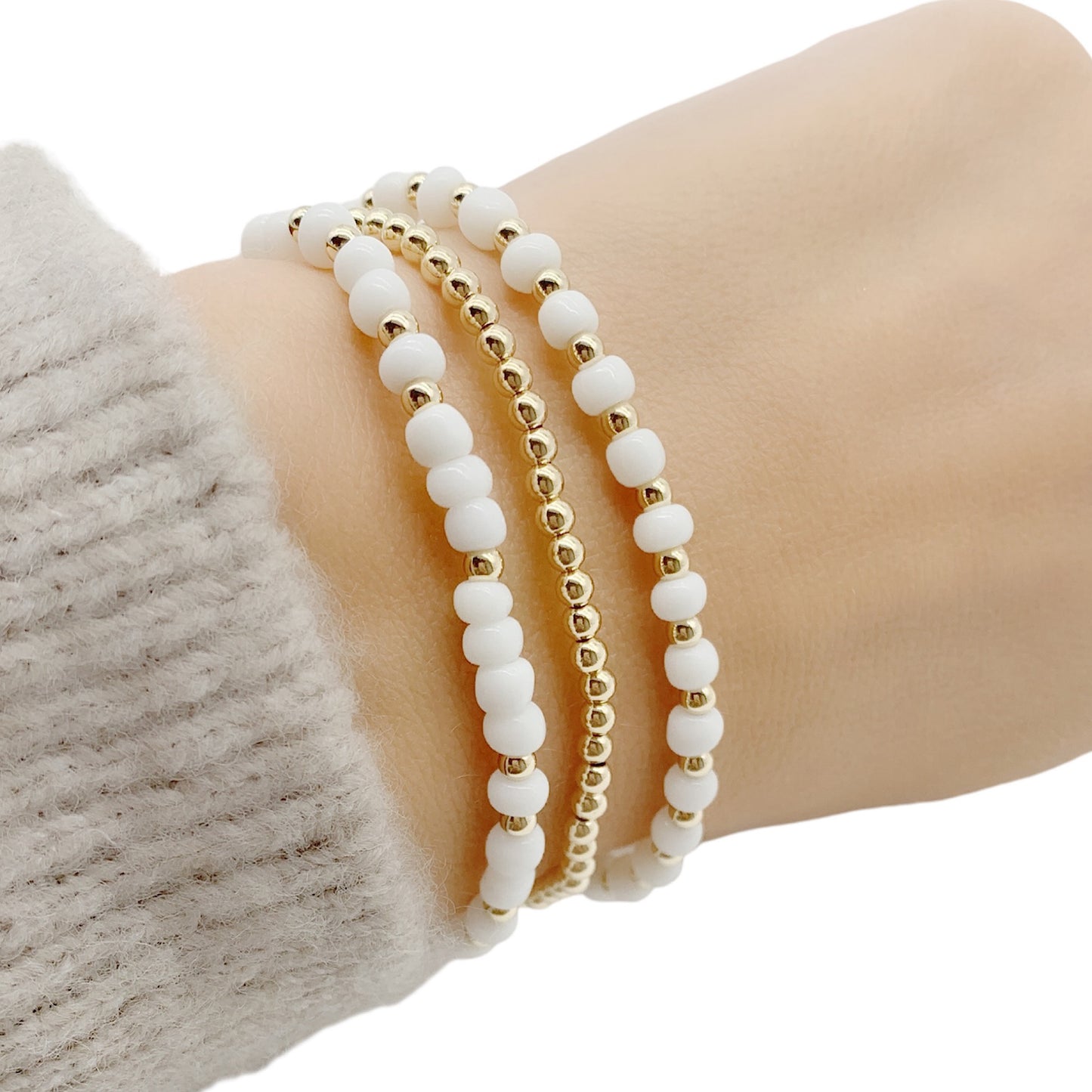 Gold bead bracelet