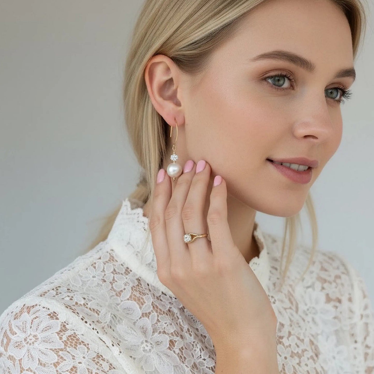 Gold Wedding Earrings – Dainty Minimalist Bridal Earrings, Elegant Gift for Her