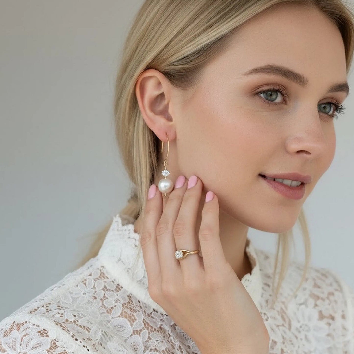 Gold Wedding Earrings – Dainty Minimalist Bridal Earrings, Elegant Gift for Her