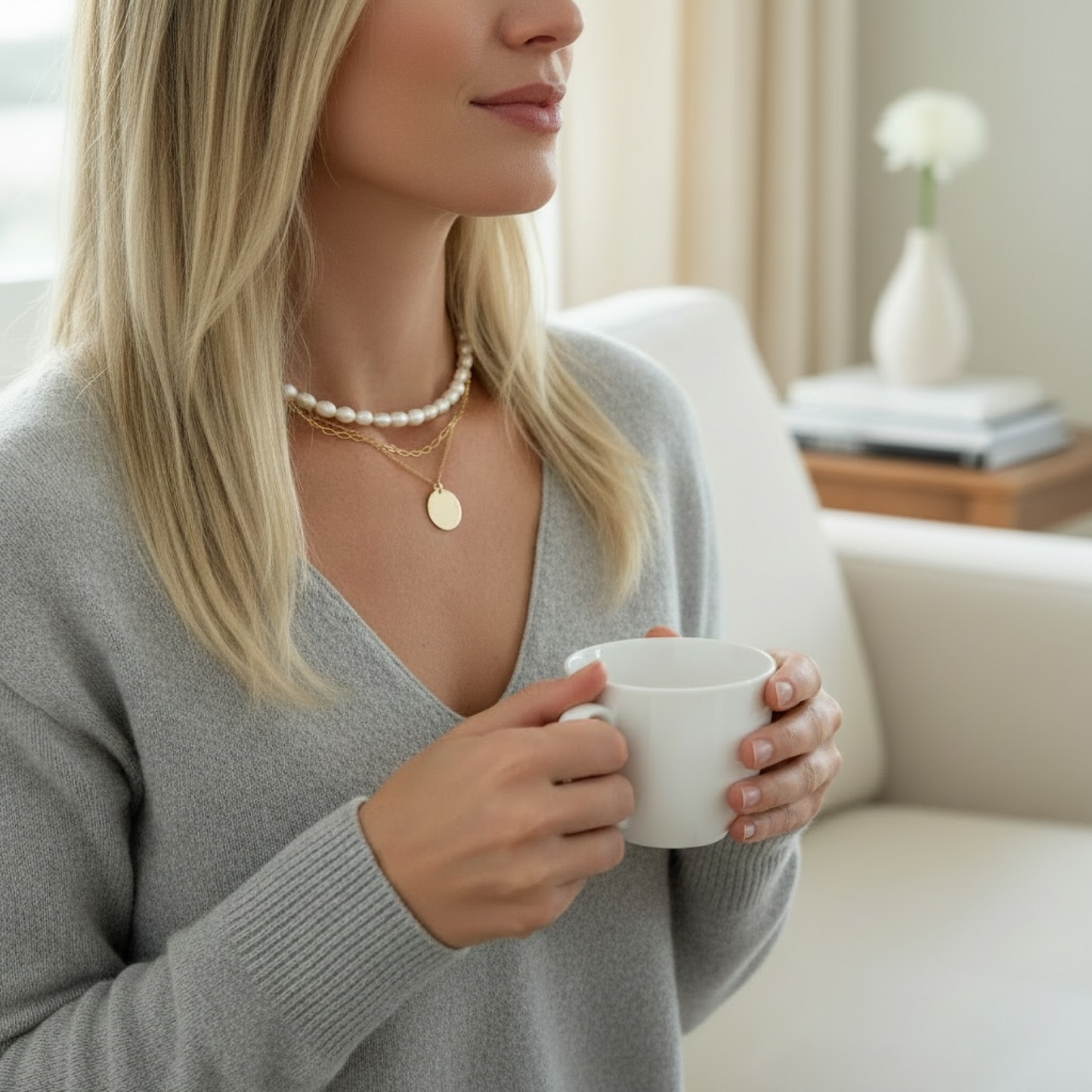 Freshwater Pearl Necklace | 14K Gold Filled & Sterling Silver