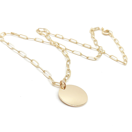 Paperclip gold Intial necklace