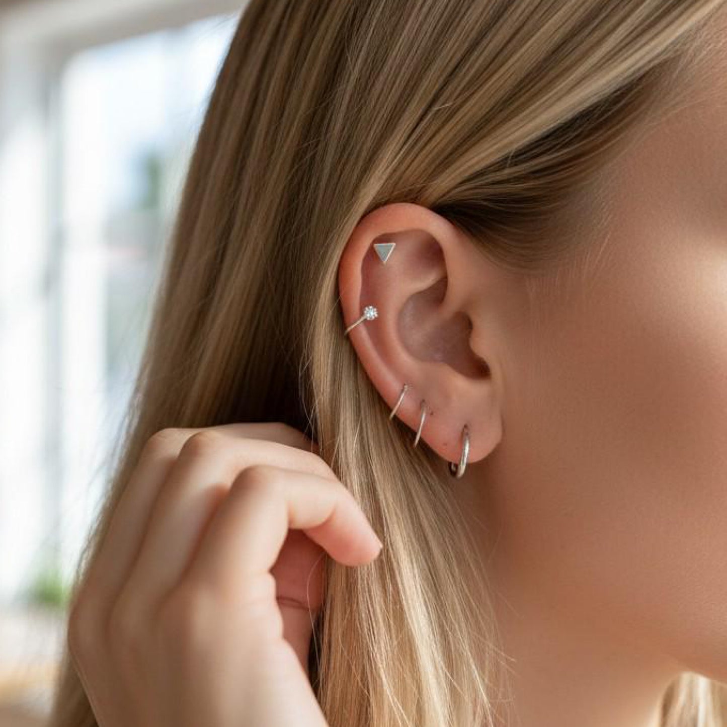 Silver Ear Cuff Earring – Dainty Minimalist Sterling Silver Ear Cuff, Everyday Jewelry for Women