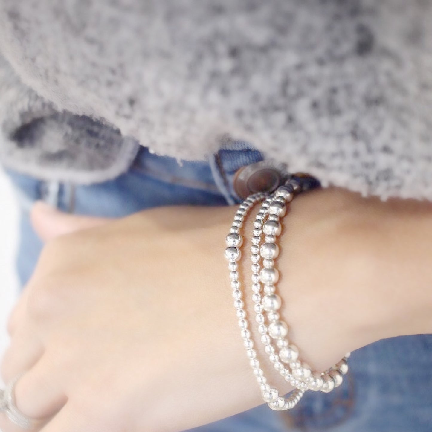 Sterling silver stacked set