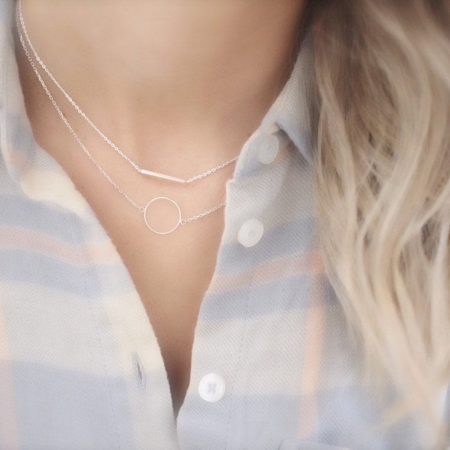 Silver choker Necklace