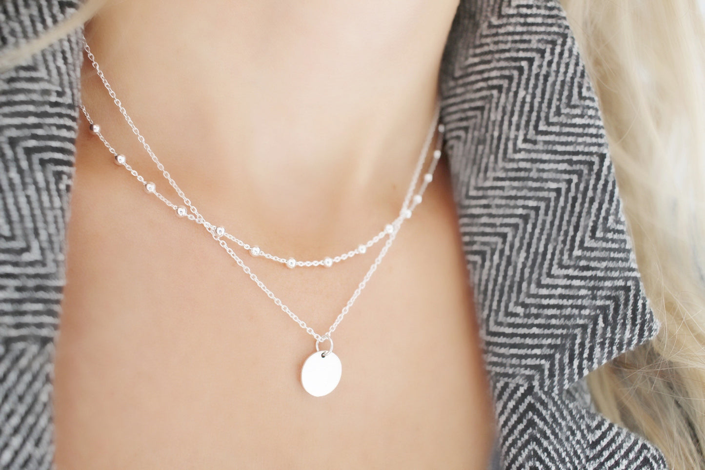 Silver necklace set