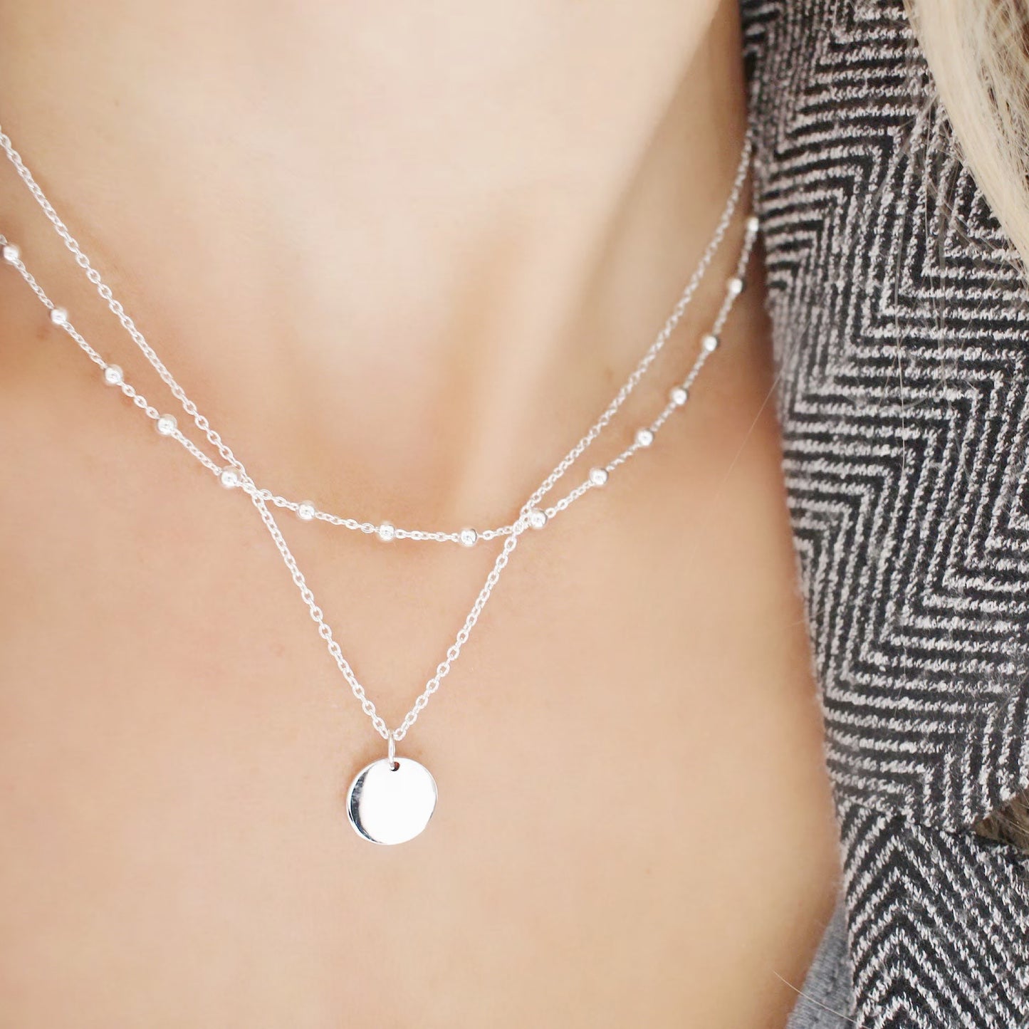 Silver necklace set