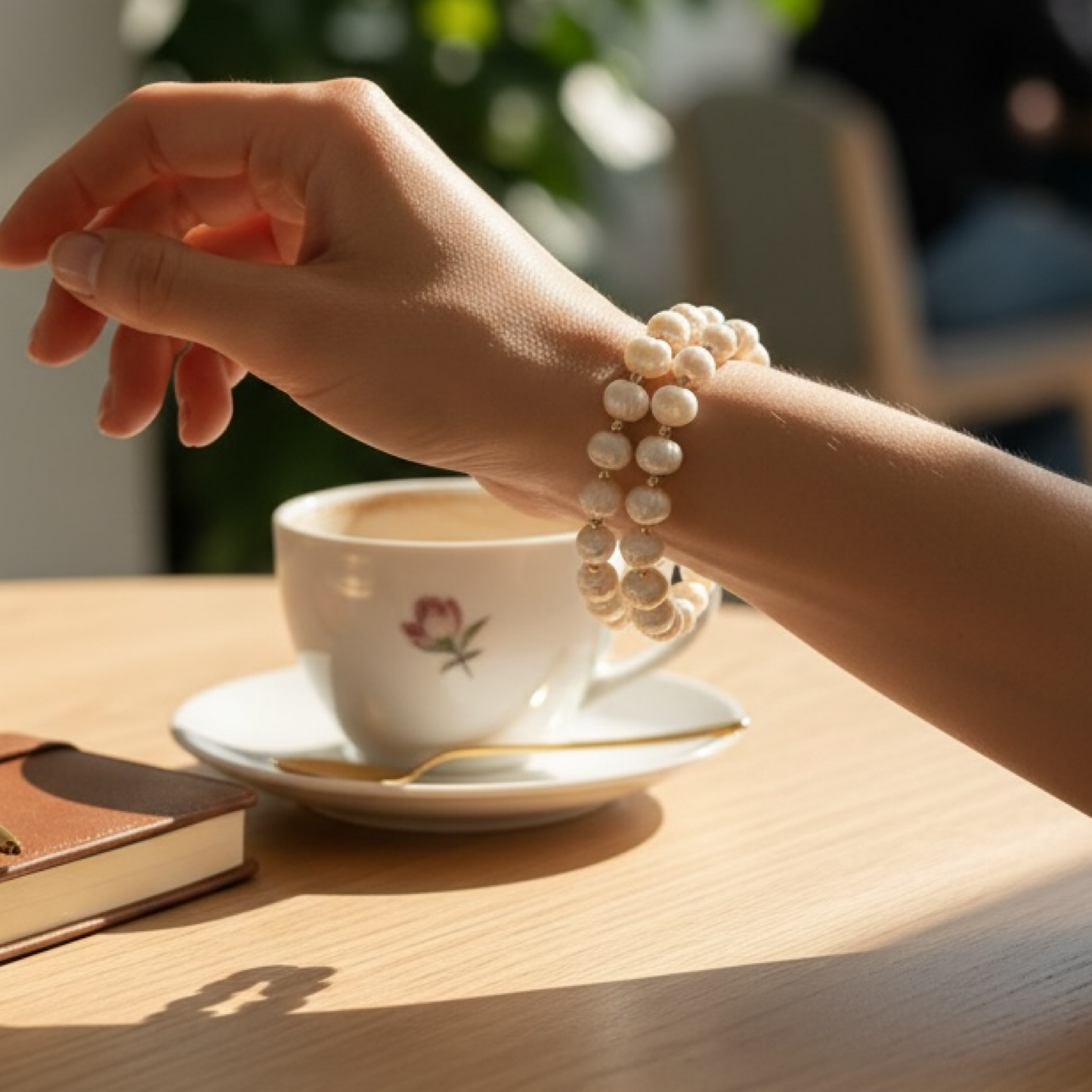 Freshwater Pearl Bridal Bracelet | Gold Filled Stretch Bracelet