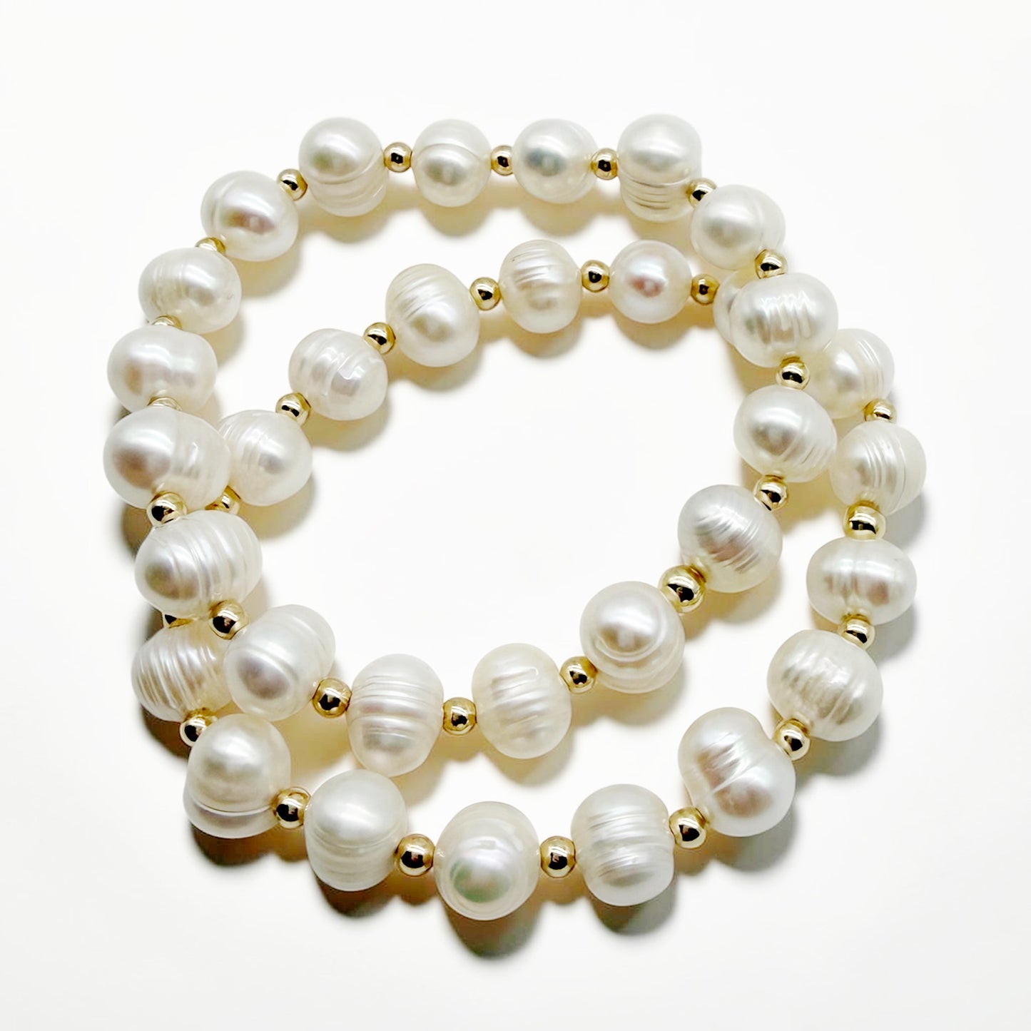 Freshwater Pearl Bridal Bracelet | Gold Filled Stretch Bracelet