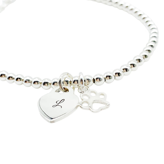Silver initial bracelet