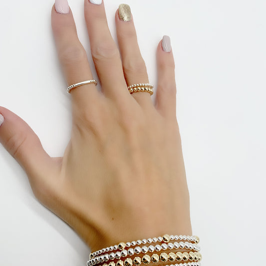 Gold Beaded Stretch Ring