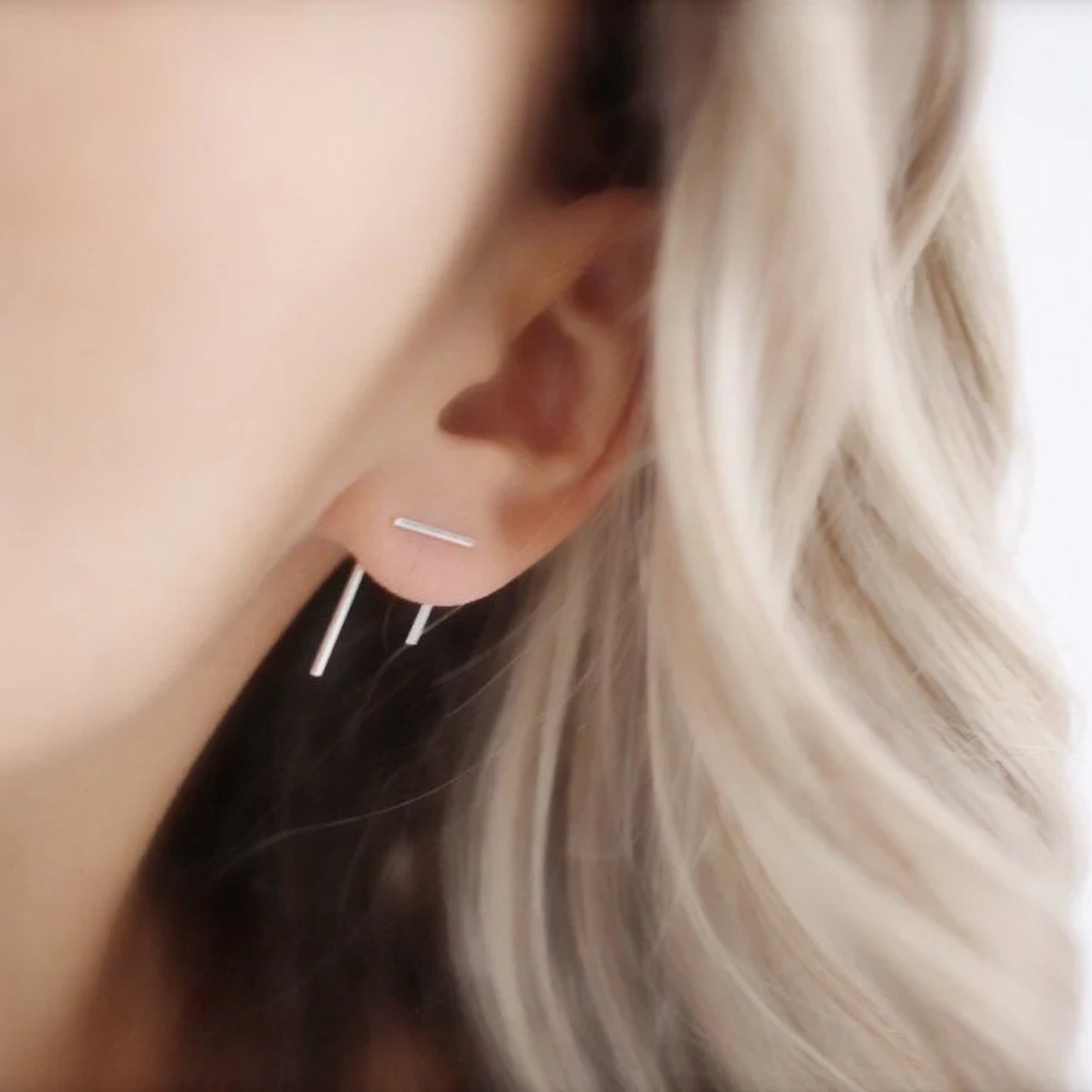 Silver Ear jacket Earrings