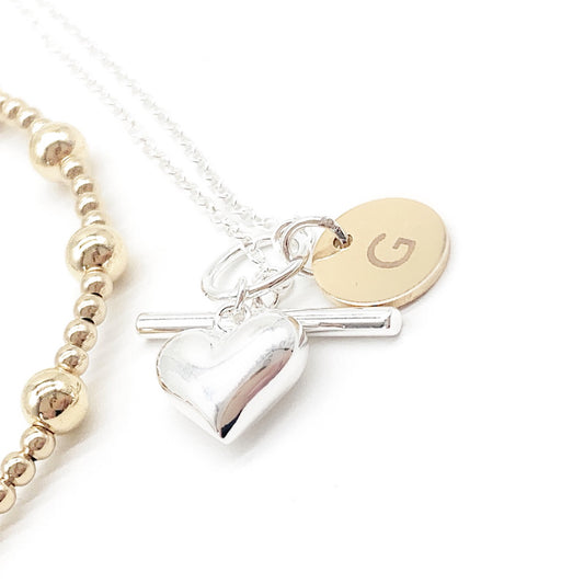 Silver Heart Toggle Necklace