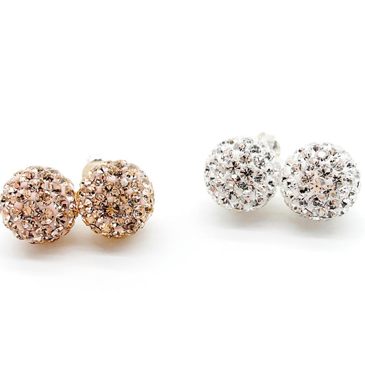 Silver Crystal stud Earrings