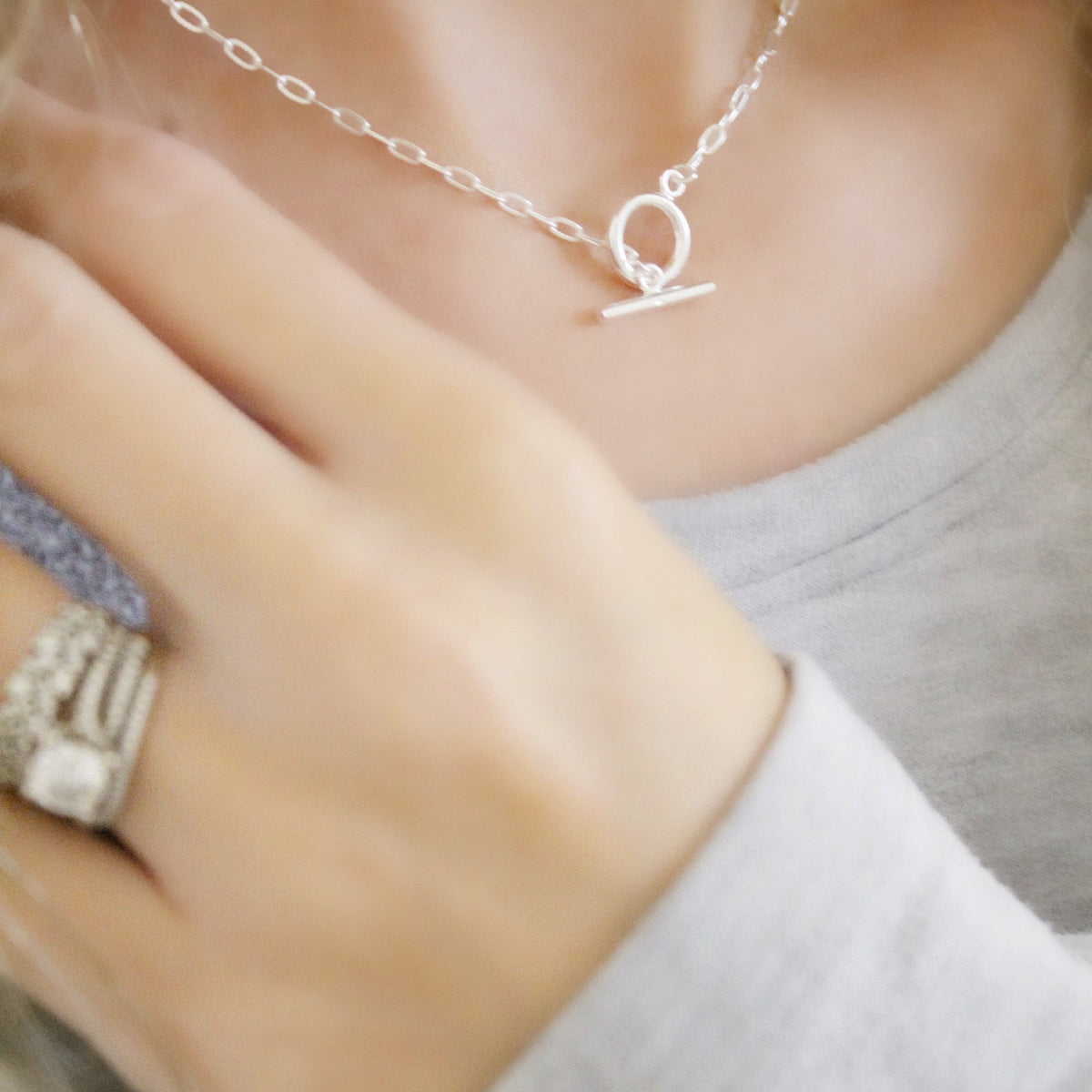 Sterling Silver Open Circle Choker Necklace