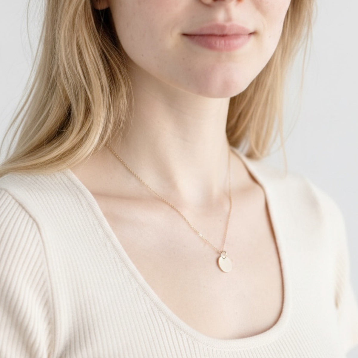 14K Gold Filled Initial & Heart Disc Necklace – Up to 4 Initials