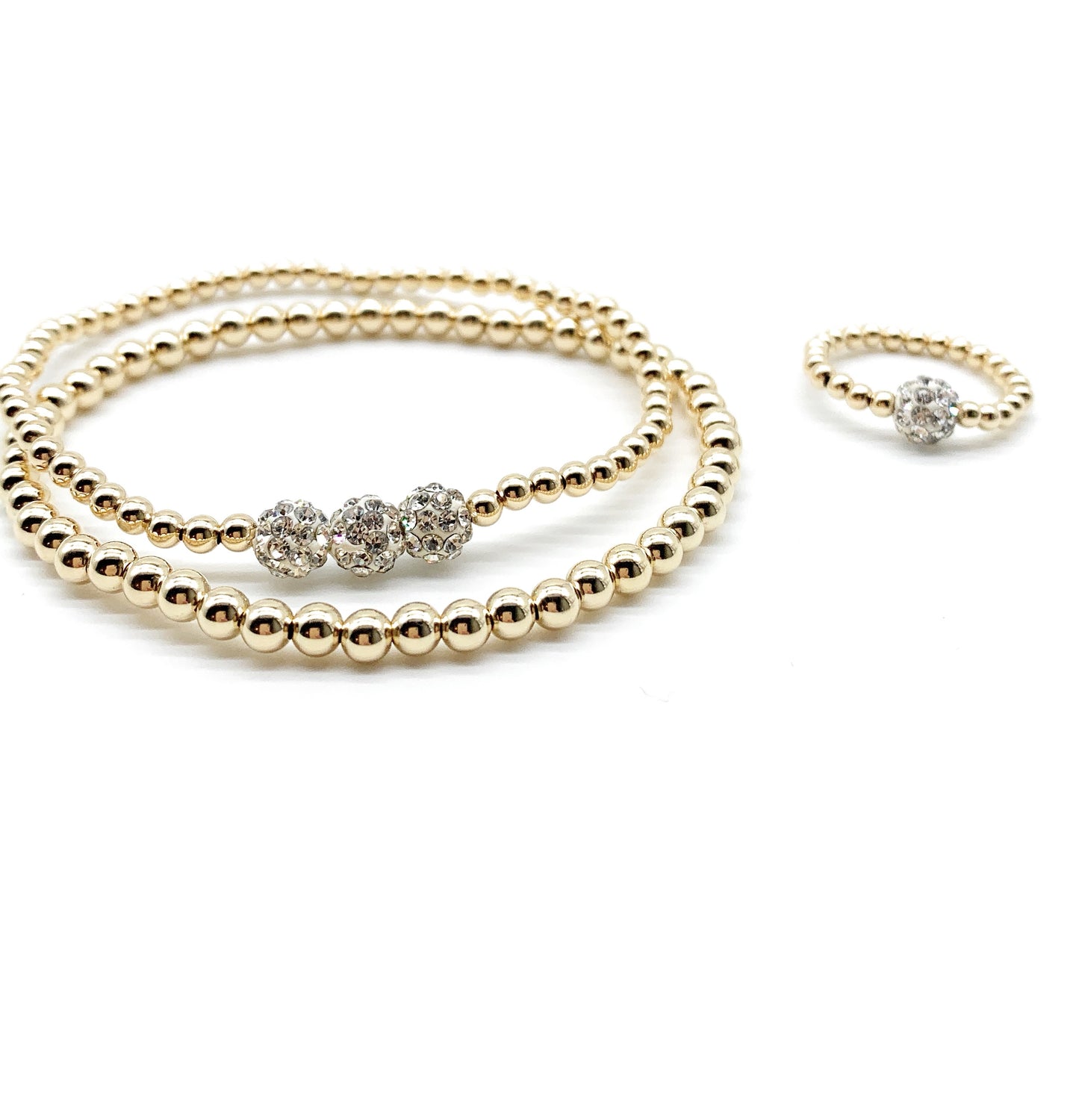 Gold Crystal Stretch Ring