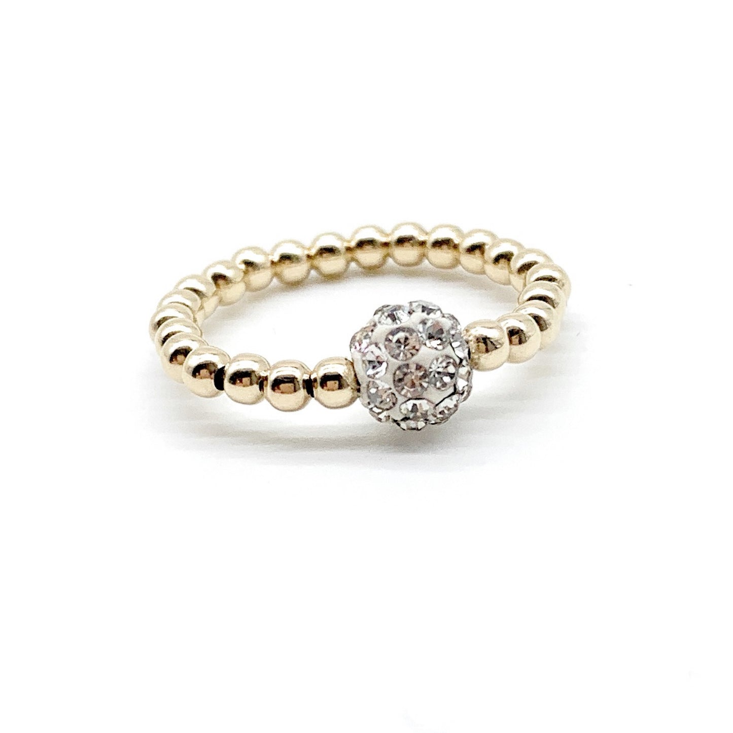 Gold Crystal Stretch Ring