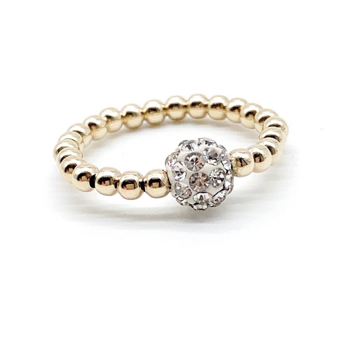 Gold Crystal Stretch Ring
