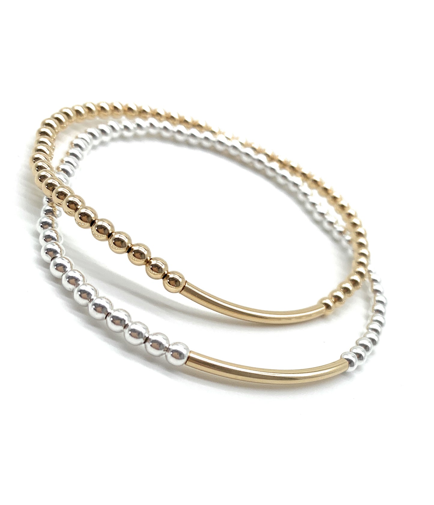 Silver Gold Bar Bracelet