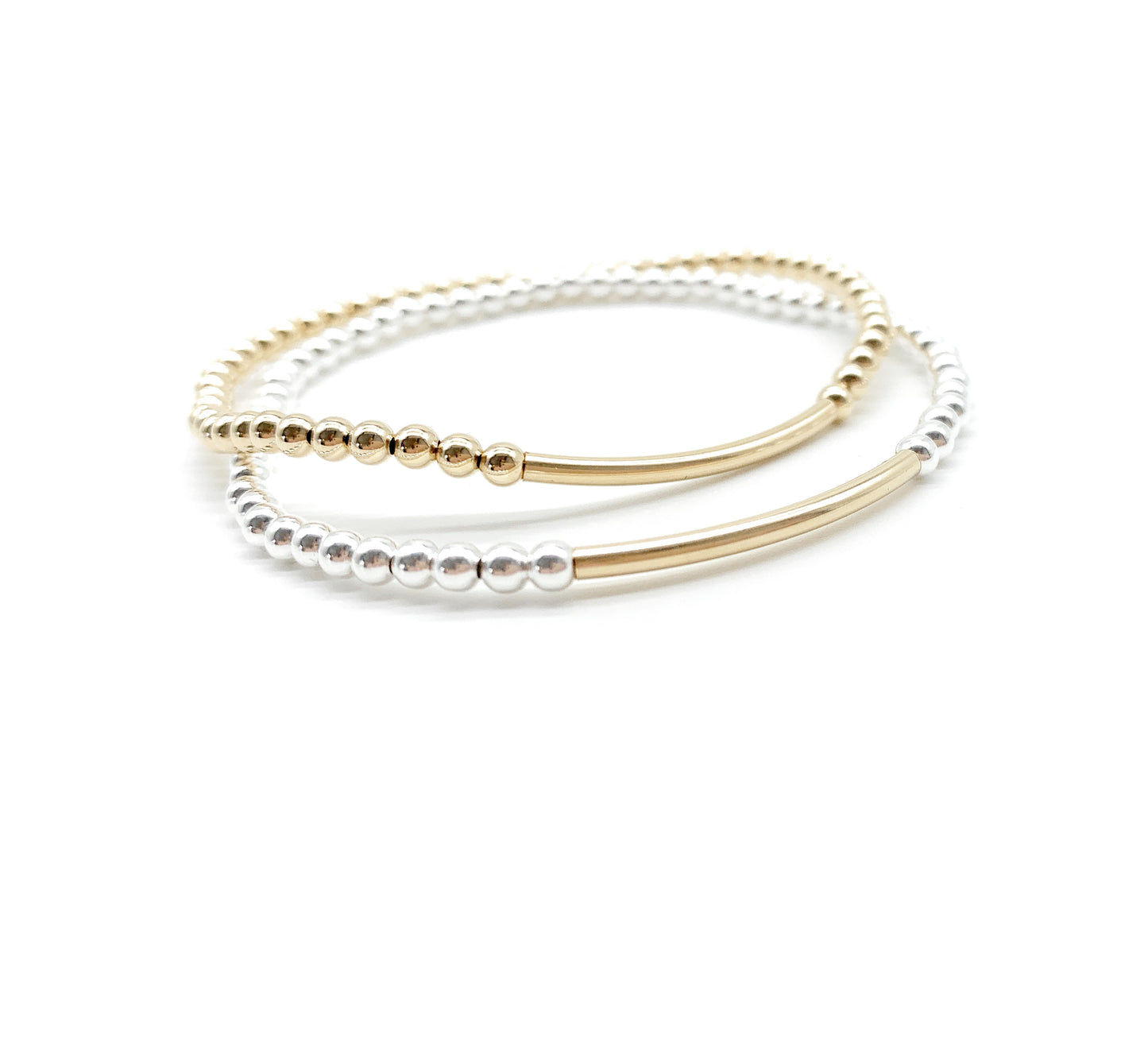 Silver Gold Bar Bracelet