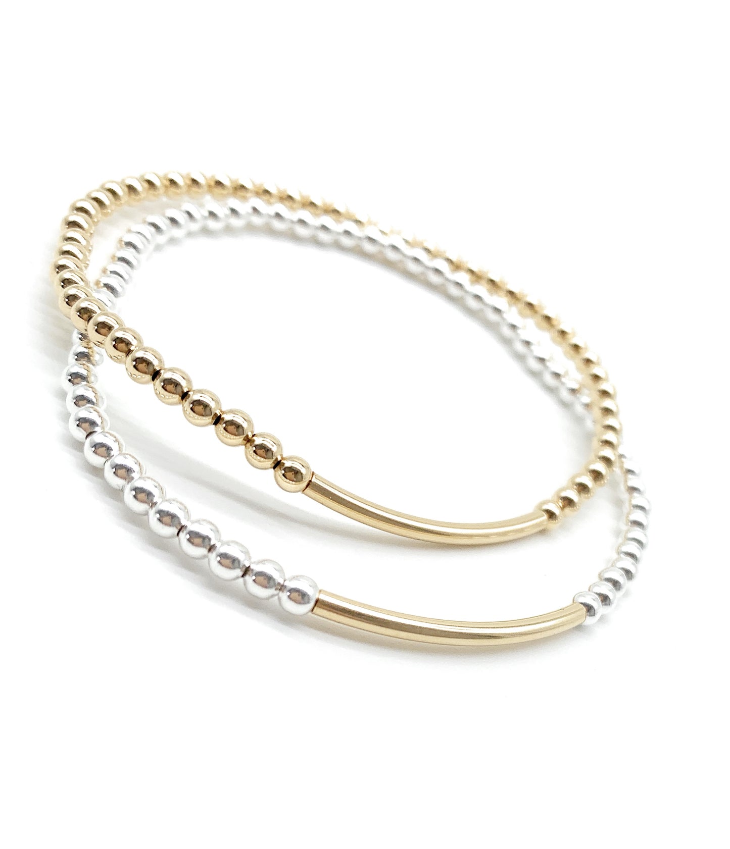 Silver Gold Bar Bracelet