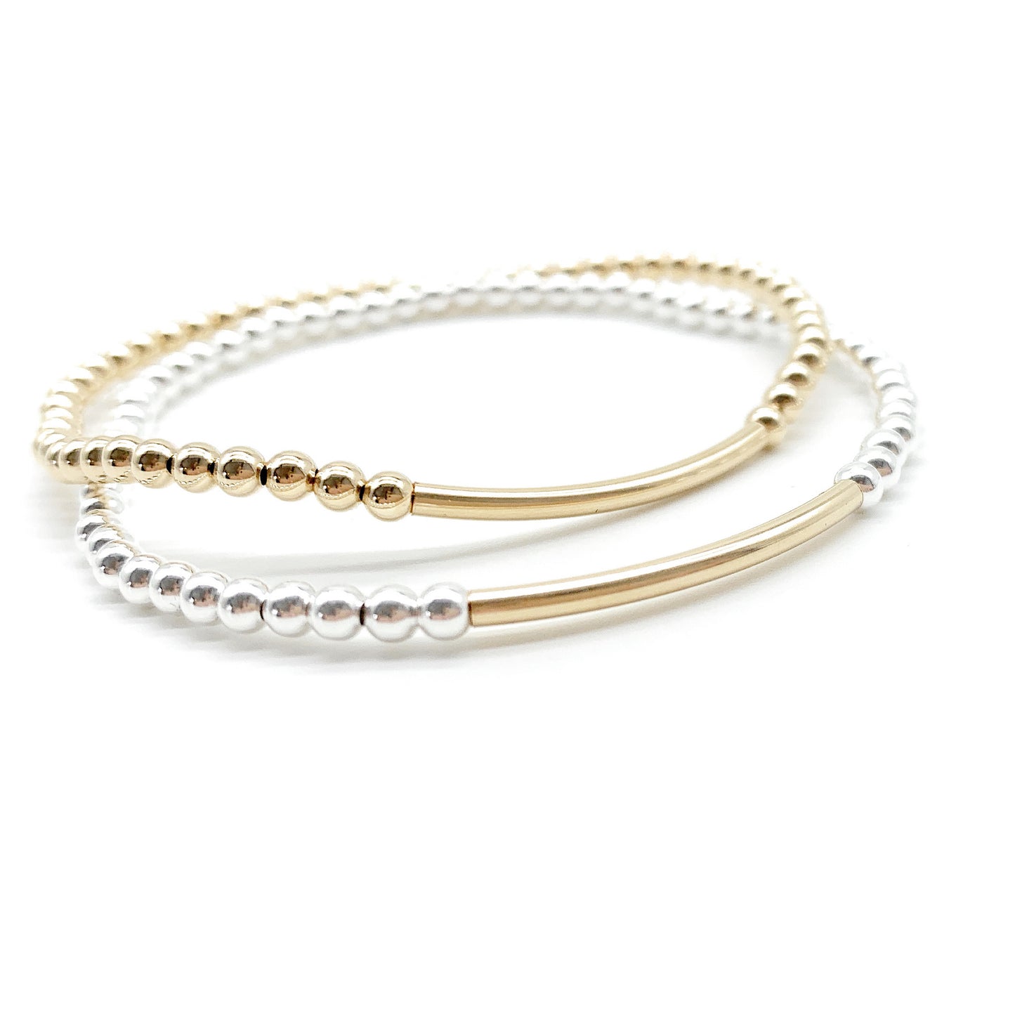 Silver Gold Bar Bracelet