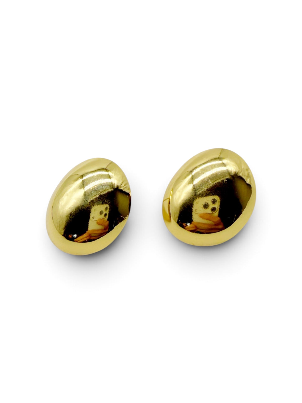 Gold-Plated Stainless Steel Dome Stud Earrings – Solana