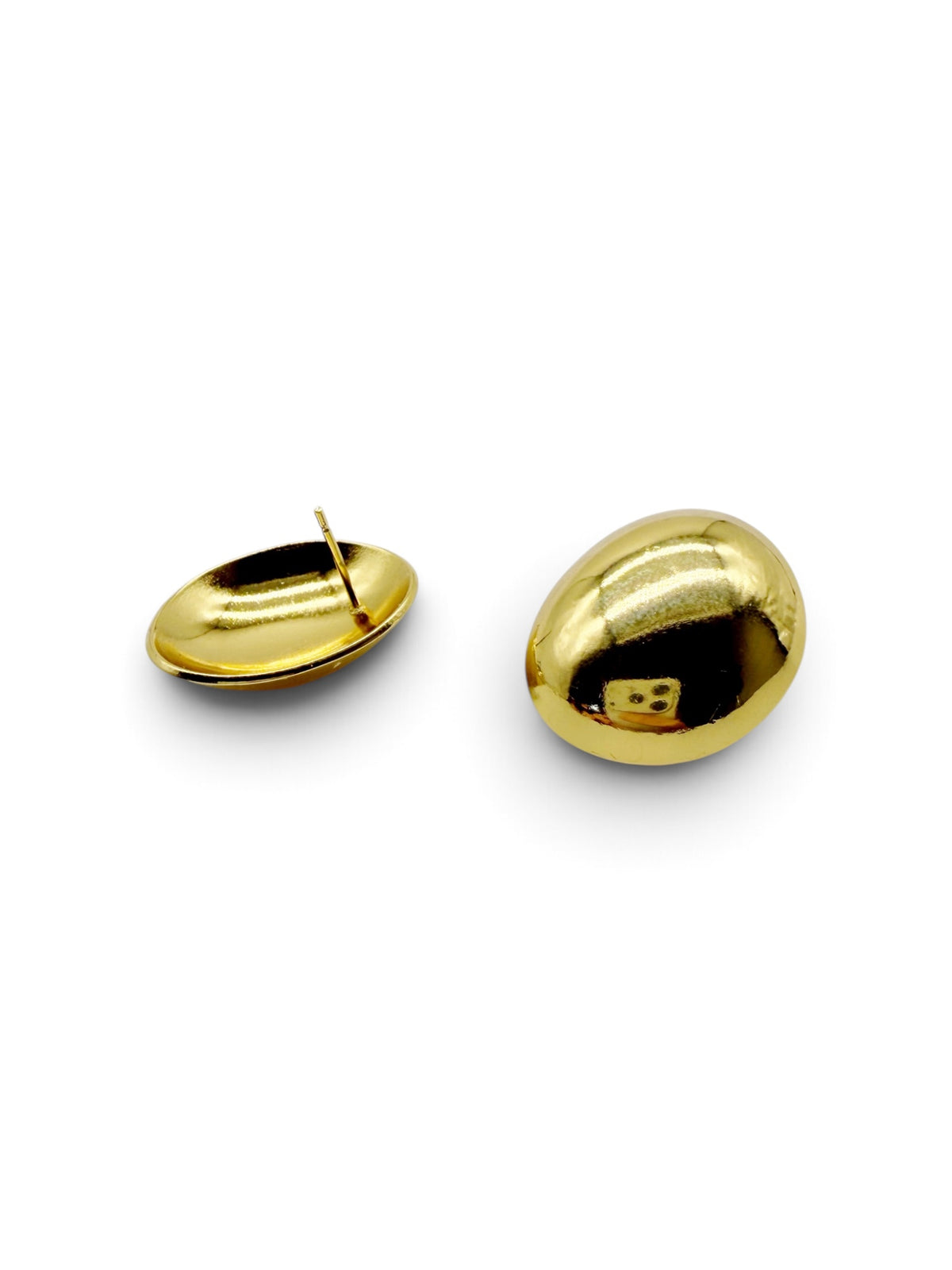 Gold-Plated Stainless Steel Dome Stud Earrings – Solana