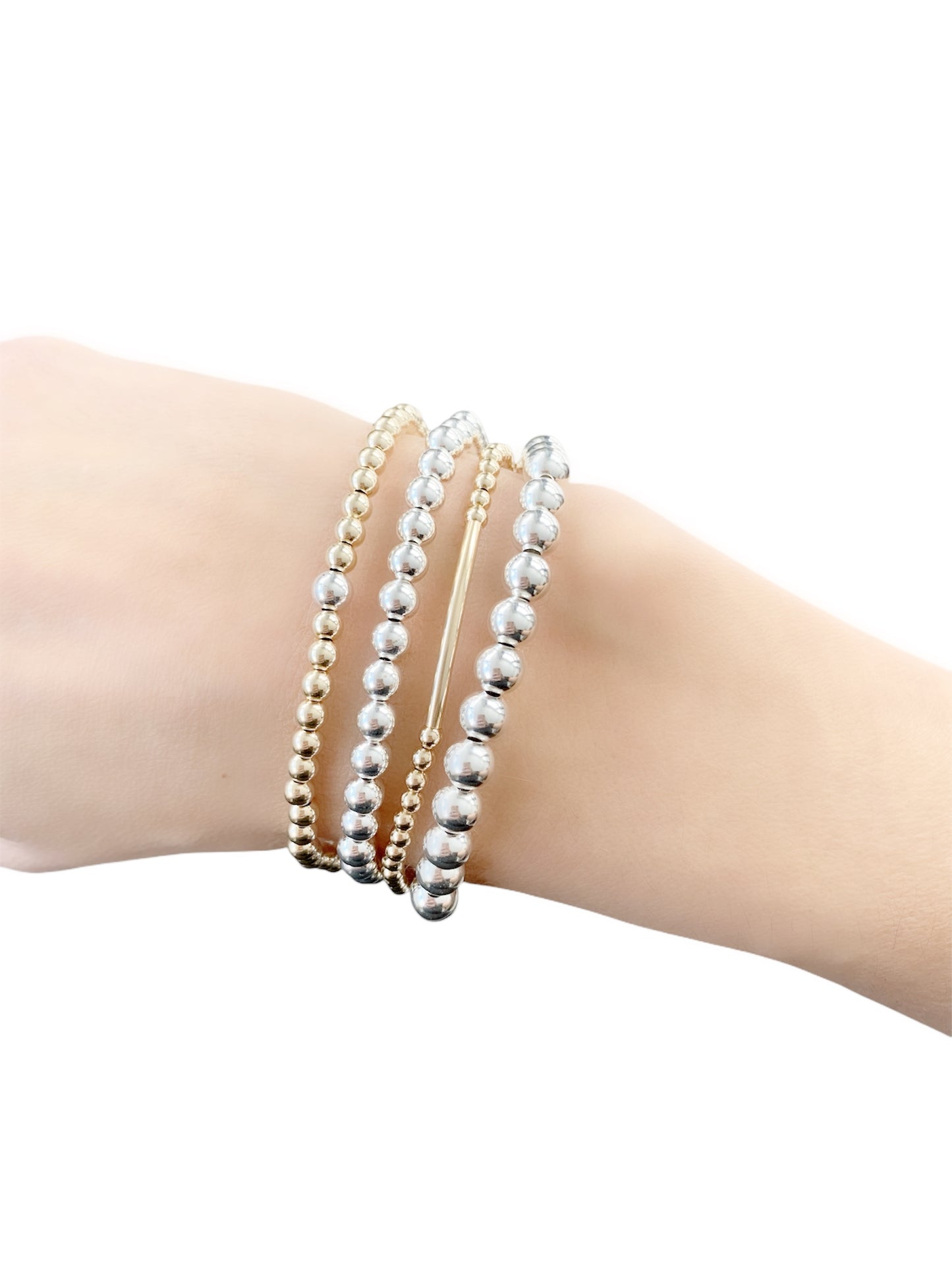 Sterling silver Gold Beaded Bracelet