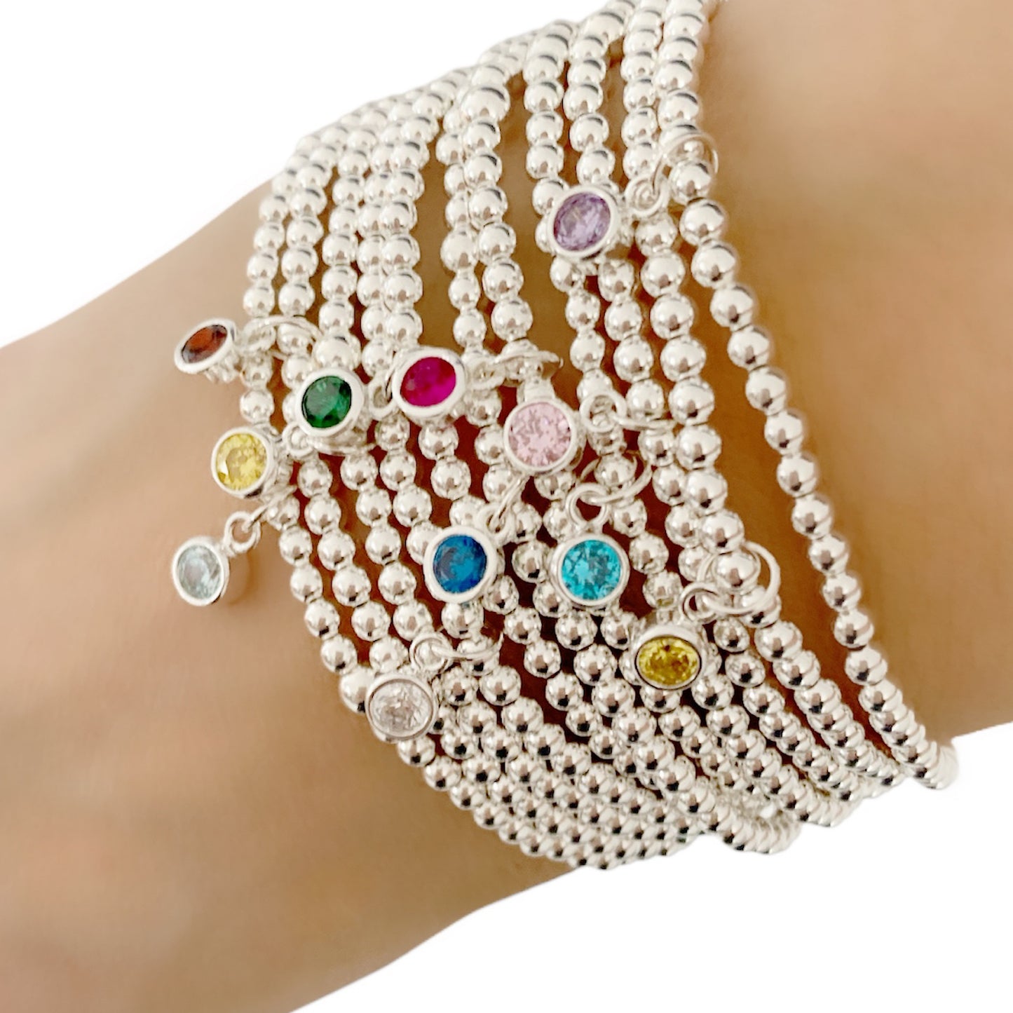 Silver Birthstone bracelet