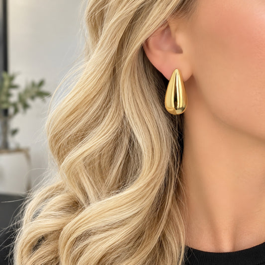 Gold-Plated Stainless Steel Teardrop Earrings – Aurelia