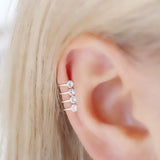 Simple ear cuff •crystal ear cuff • Sterling silver earrings •ear cuff no piercing