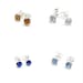 Silver Birthstone stud earrings for women