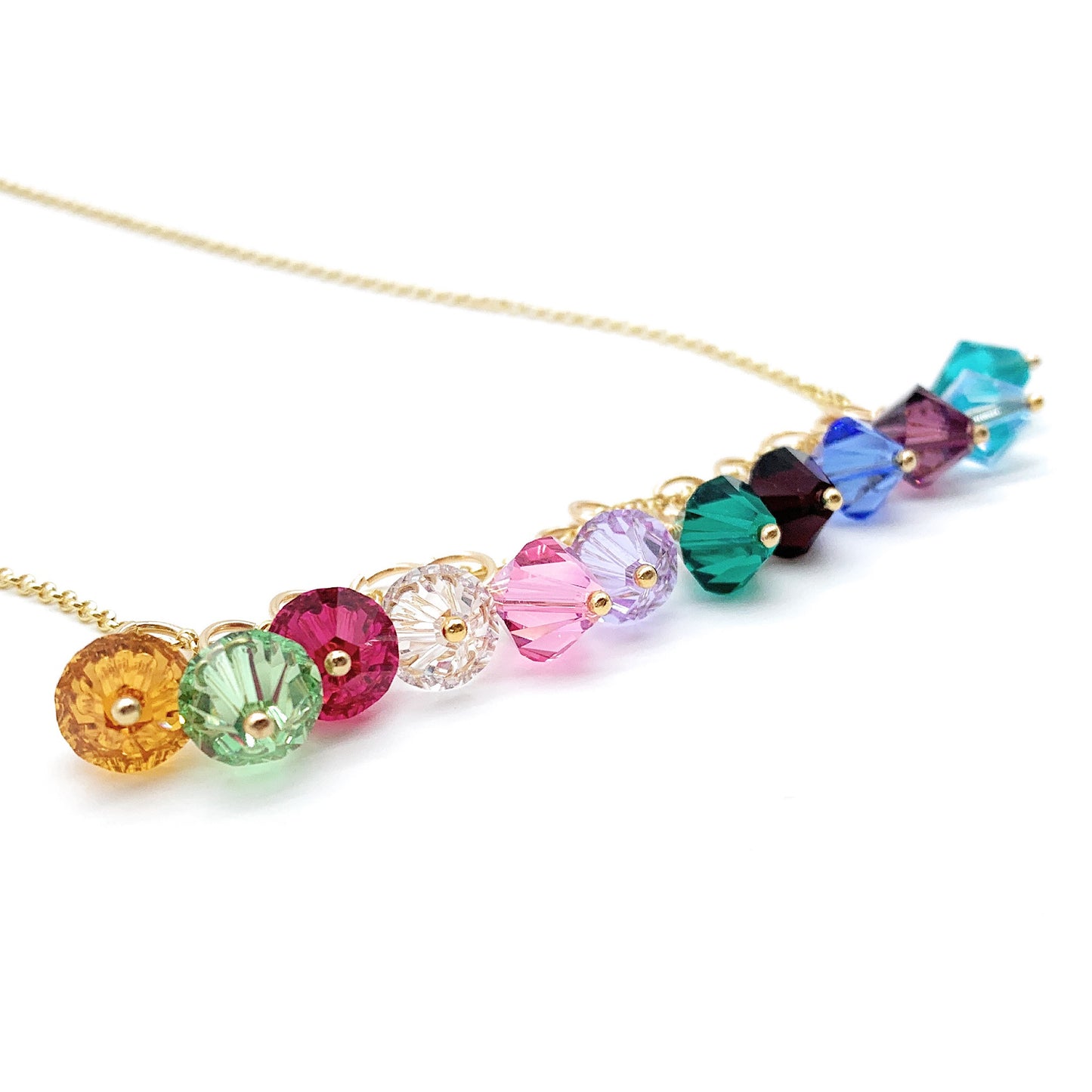 Family Birthstone Necklace • Custom Birthstone Necklace • Sterling silver Birthstone Necklace •
