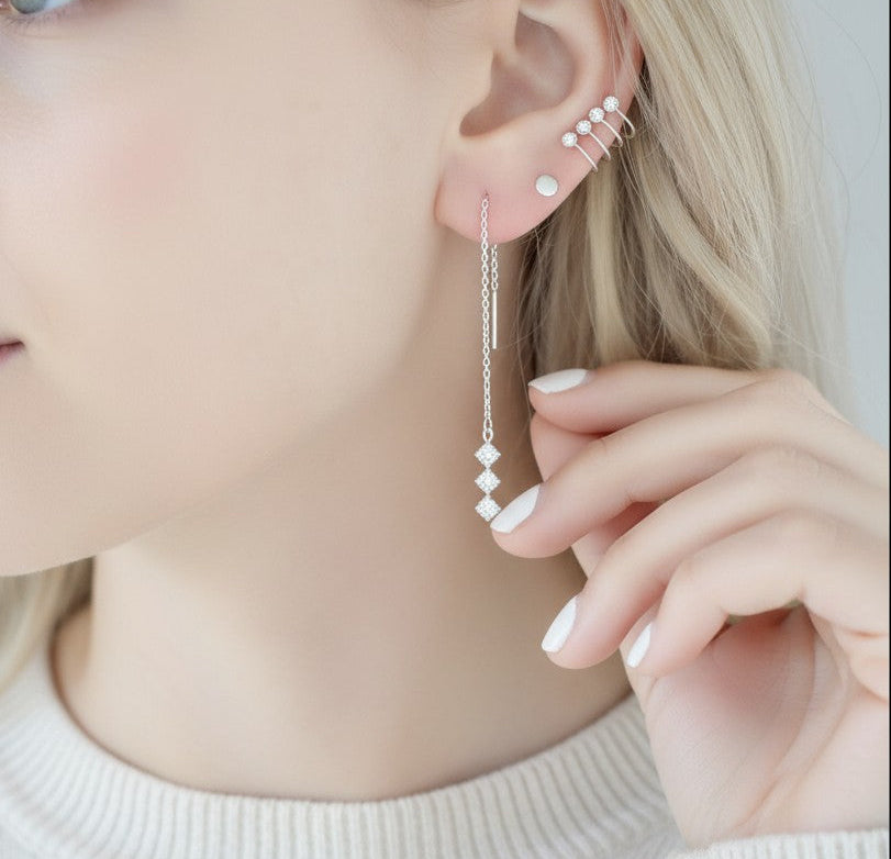 Silver Threader Earrings