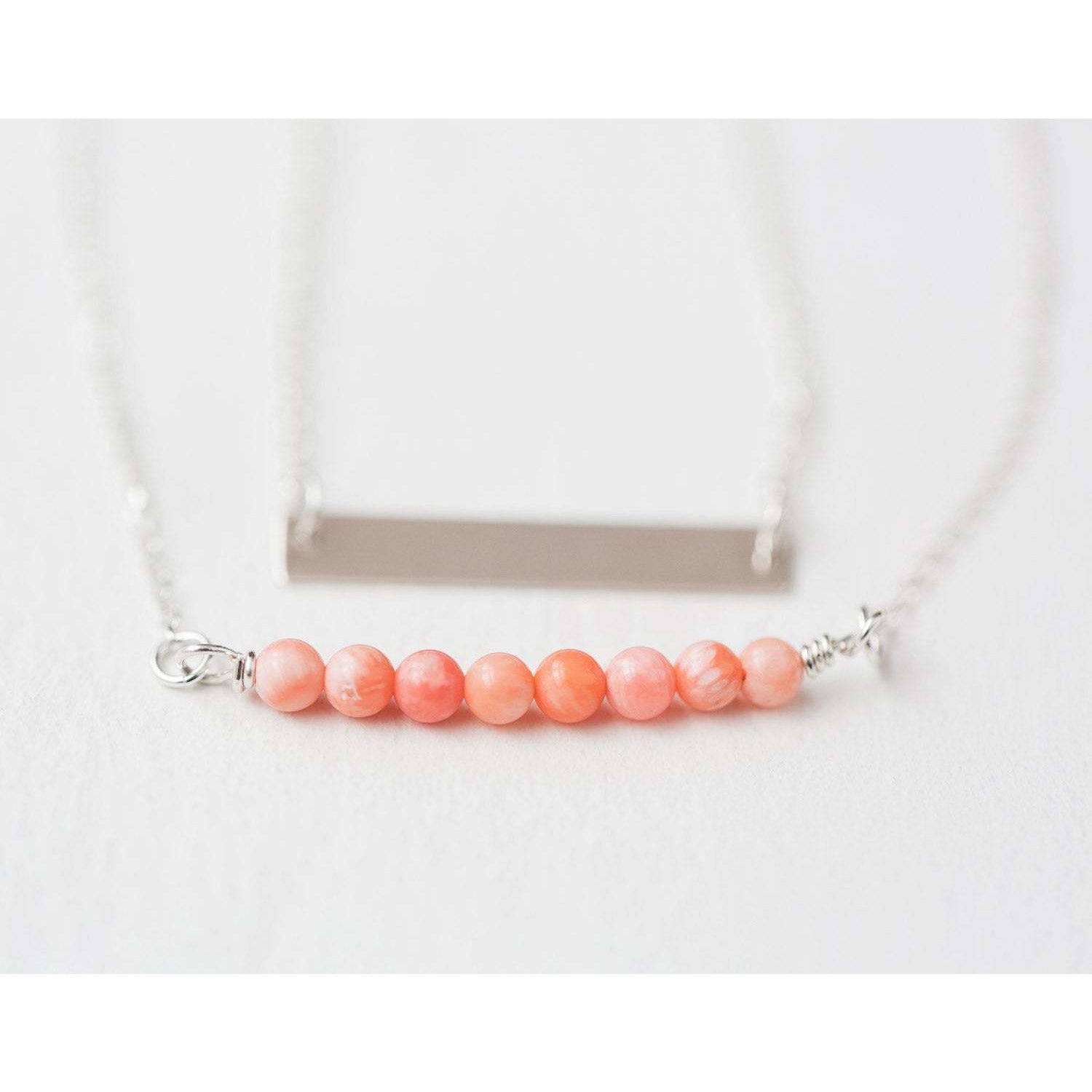 Coral gemstone necklace - Savi Jewelry