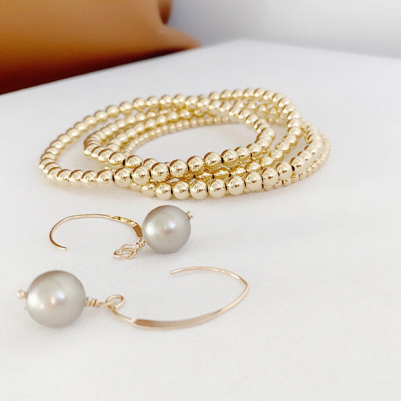 Gold Pearl earrings - Savi Jewelry