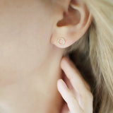 Tiny Gold Circle Stud - Savi Jewelry