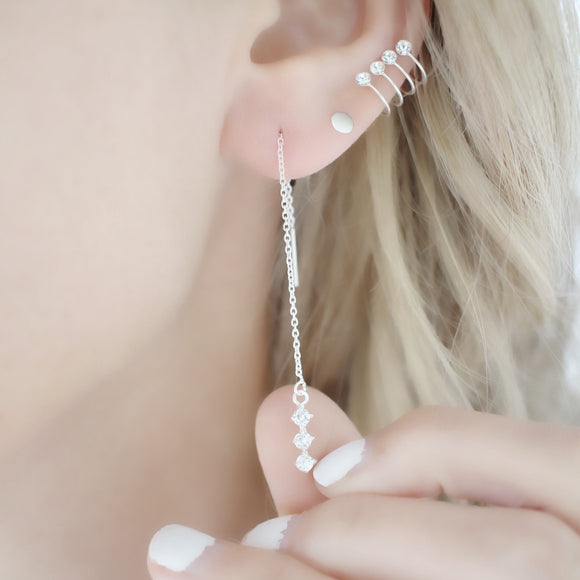 Crystal Ear Threaders - Savi Jewelry