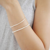 This delicate silver bracelet set will add an elegant touch to any outfit. Crafted with quality materials and timeless design, these bracelets are sure to make you stand out in style and grace. 