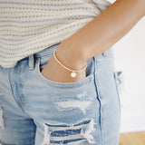 Gold Disc initial bracelet - Savi Jewelry