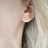 Tiny Gold Circle Stud - Savi Jewelry