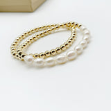 Dainty Gold pearl bracelet