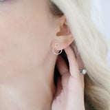 Tiny circle ear jacket - Savi Jewelry