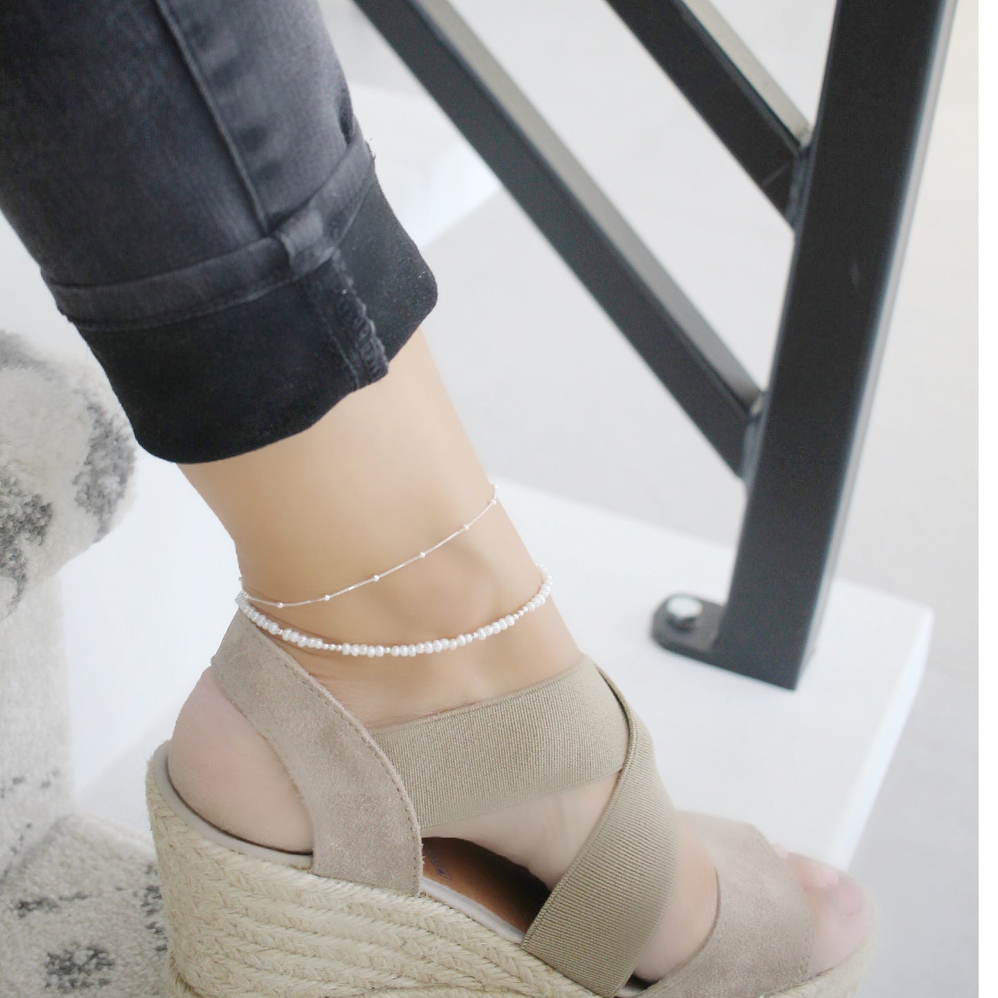 Fresh water pearl anklet - Savi Jewelry